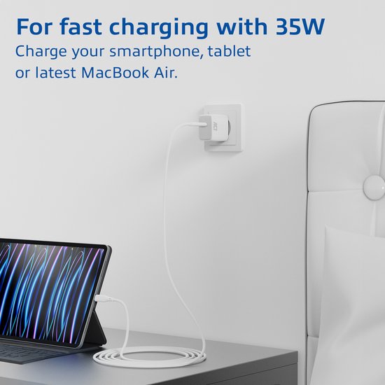 ACT USB-C Lader 35W met Power Delivery PPS en GaNFast AC2135