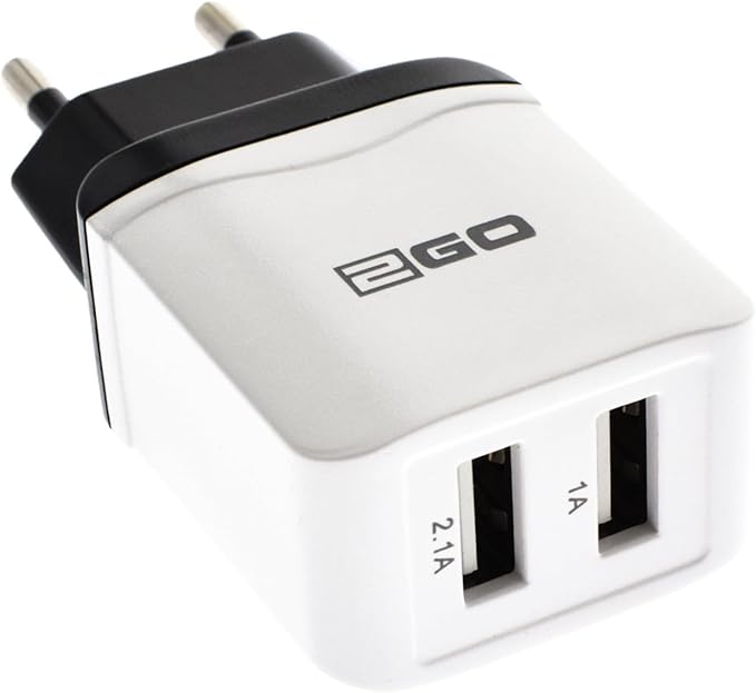 2GO Lader 10,5W 2-Port 2x USB-A, wit