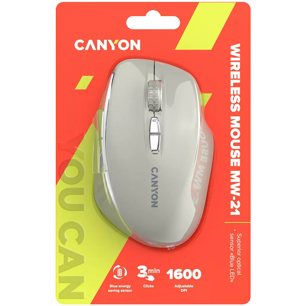 Canyon Wireless Mouse MW-21 Optical/2.4 GHz/7 Keys latte retail