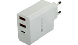 Canyon Wall Charger 2xUSB-A + 1xUSB-C 2.4A/30W PD white retail