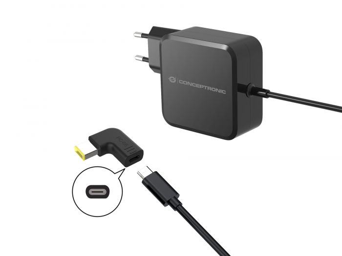 CONCEPTRONIC Adapter USB-C -> DC, Lenovo Slim Tip 18-20V zwart