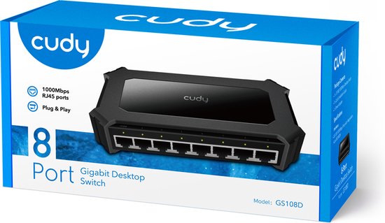 Cudy - GS108D - 8-poorts - Gigabit - Desktopswitch