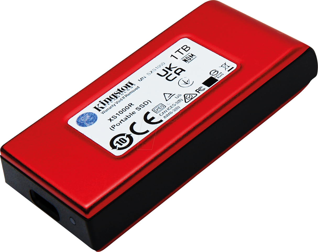 SSD 1TB Kingston Portable SSD XS1000 USB3.2 Gen2 Red extern Kit