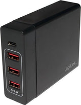 LogiLink USB bureau adapter 3xUSB-A Port+1xUSB-C Port,60W