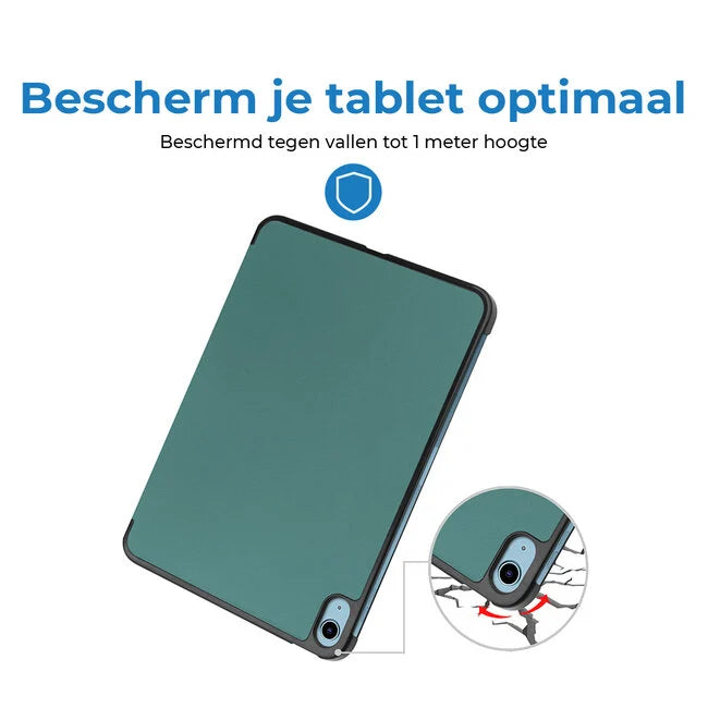 Tablet hoes geschikt voor de Apple iPad 10 10.9 (2022) - Donker Groen