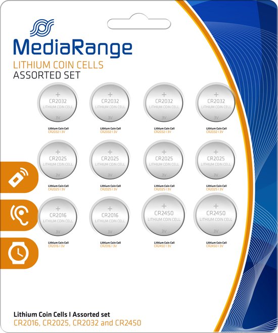 MediaRange batterij Knopfzelle-Set Lithium 12Stk.