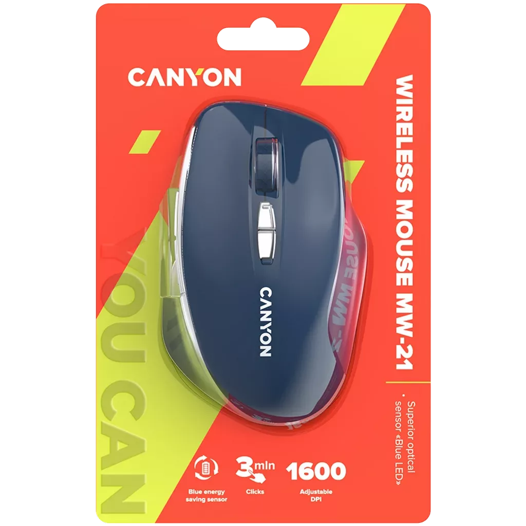 Canyon Wireless Mouse MW-21 Optical/2.4 GHz/7 Keys blue retail