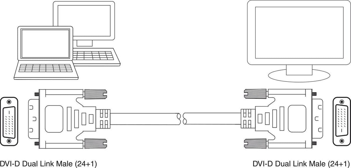 Ewent ew9835 DVI-D Dual Link Connection Cable male-male 2 Meter