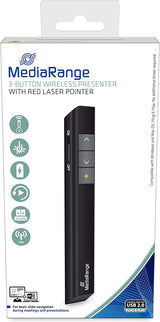 MediaRange Presentatie-afstandsbediening met 3 toetsen en rode laserpointer, zwart